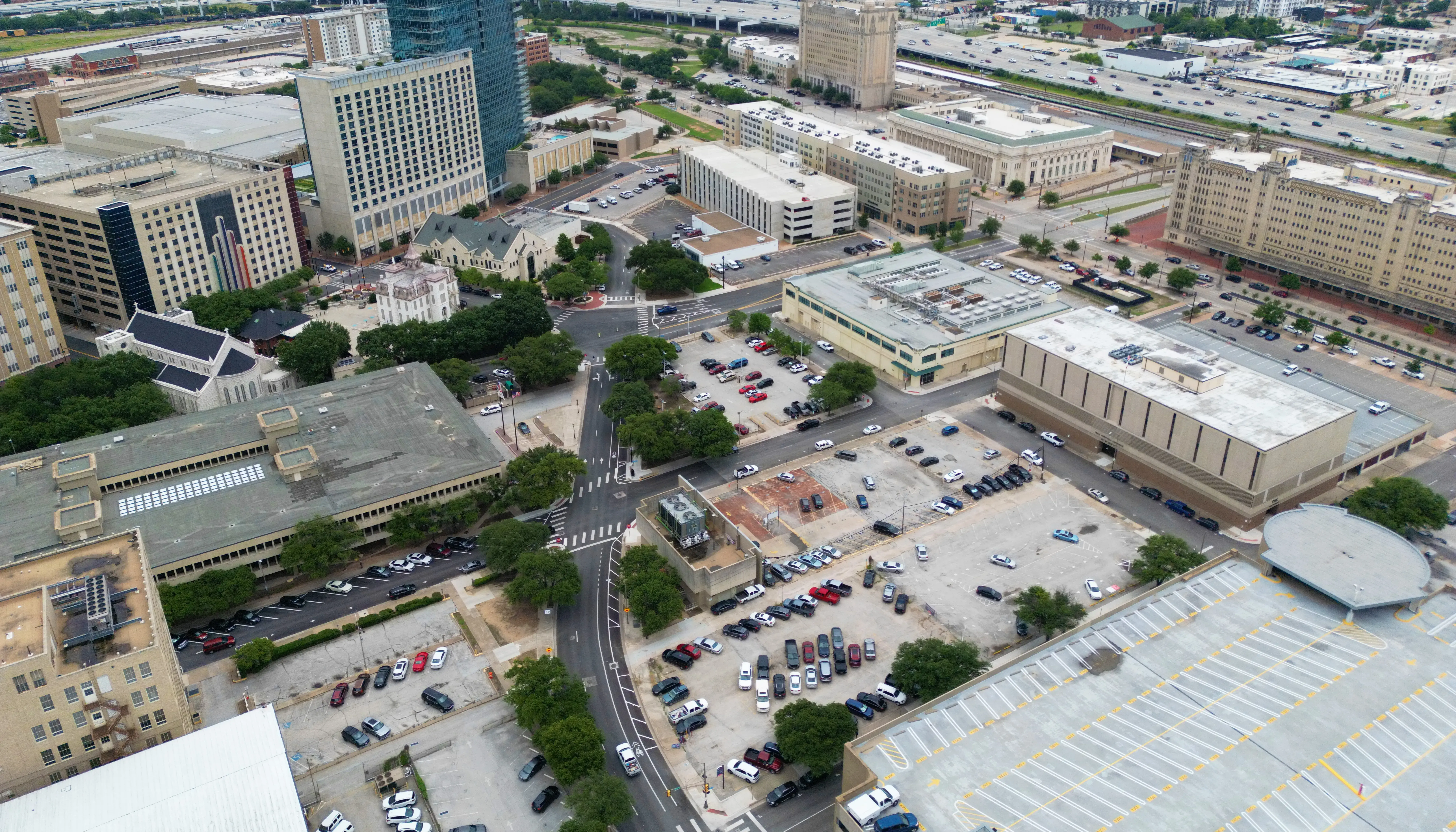 Aerial View of Fort Worth Parking Lot